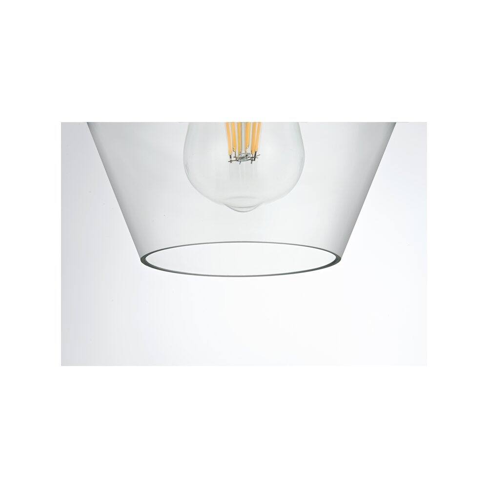 Alt View 4. Living District - Gene 8 Inch Flush Mount Ceiling Light Clear Shade in Satin Gold - Satin Gold And Clear.