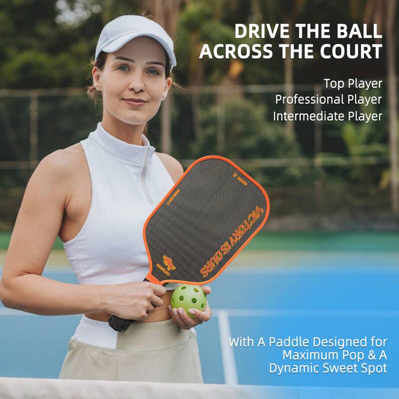 DRIVE THE BALL ACROSS THE COURT

Top Player  
Professional Player  
Intermediate Player  

With A Paddle Designed for Maximum Pop & A Dynamic Sweet Spot