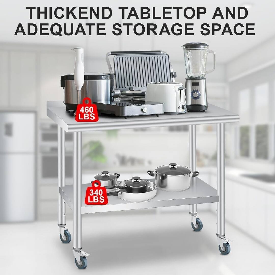 Thickened tabletop and adequate storage space

460 LBS

340 LBS