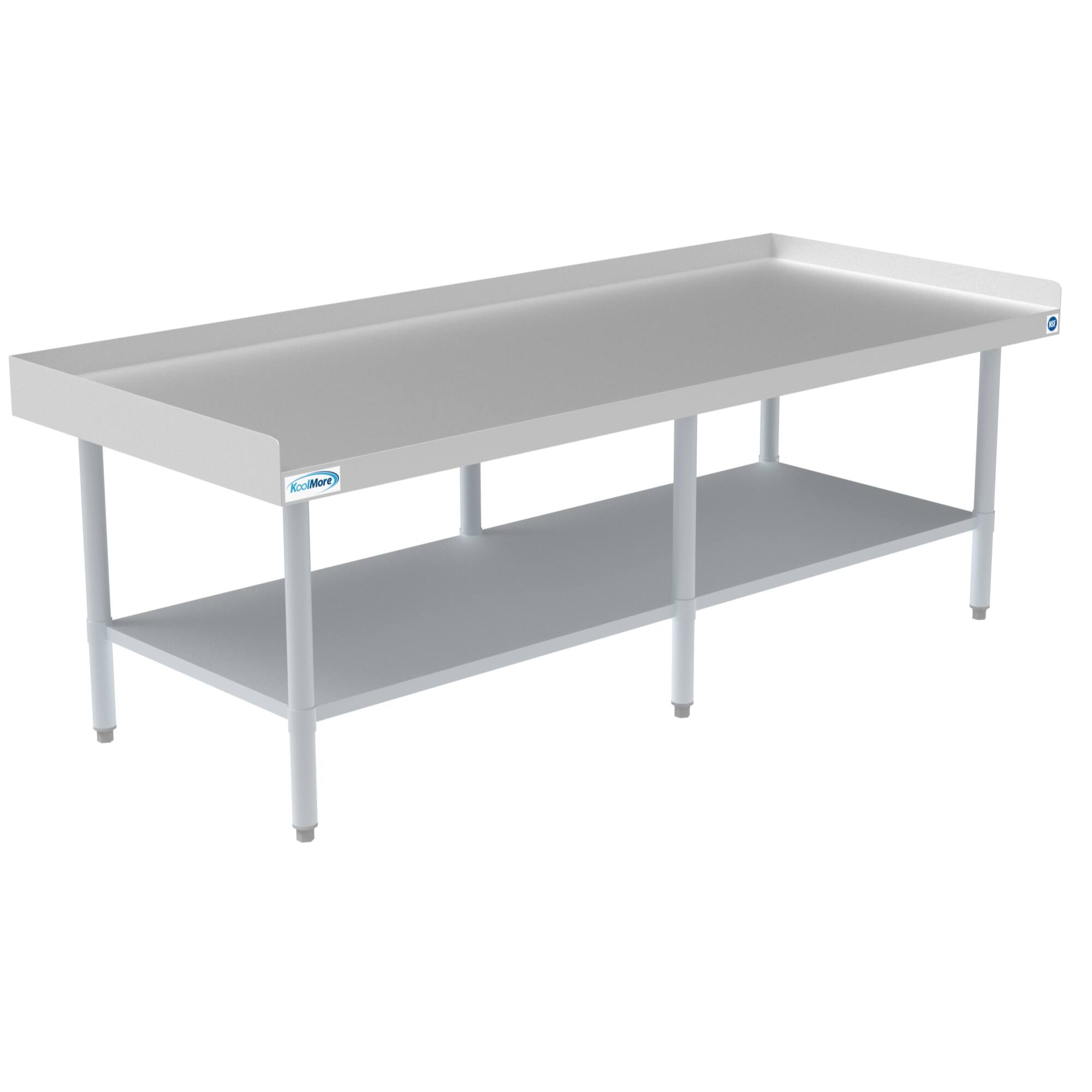 Left. Koolmore - 30" x 72" 16-Gauge Stainless Steel Equipment Stand with Galvanized Undershelf, EQT-163072. - Silver.