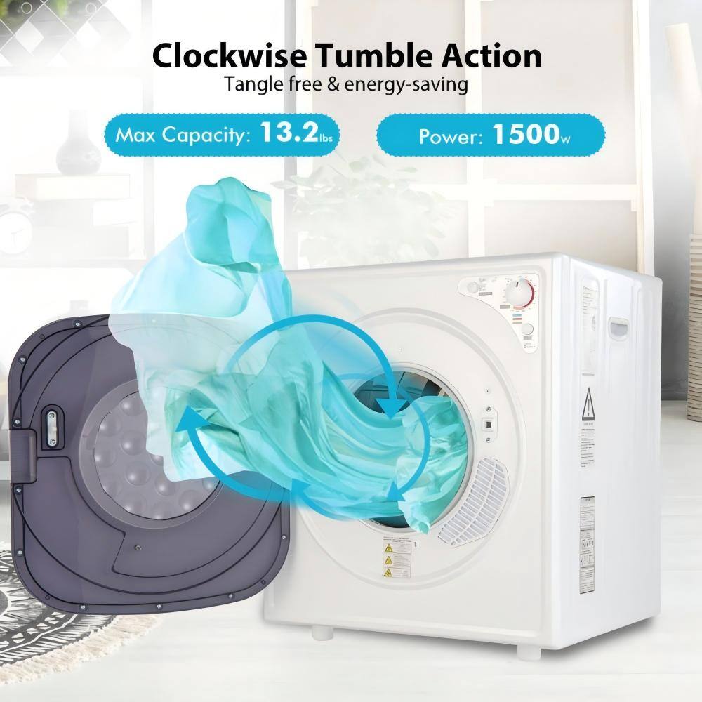 Clockwise Tumble Action  
Tangle free & energy-saving  

Max Capacity: 13.2 lb  
Power: 1500w