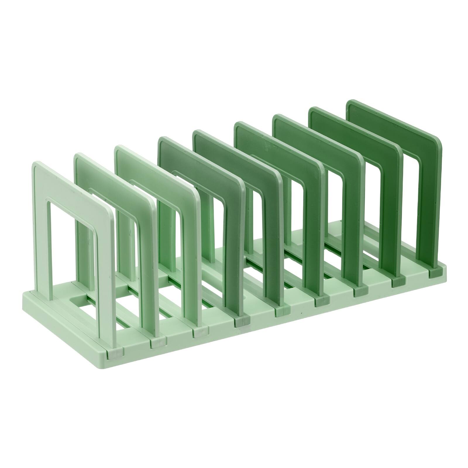 Front. Unique Bargains - Desk File Sorter 8 Section Plastic Vertical Dividers Mail Organizer Magazine Holder Rack for Home Office - Green.