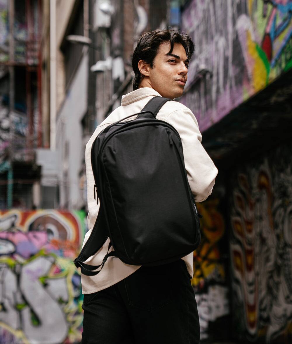 Alt View 8. ALPAKA - Metro Backpack Pro 24L Business Travel Backpack for 16-Inch Laptop with Luggage Pass-Through - Weather-Resistant - Black Axoflux 400D Ripstop Nylon.