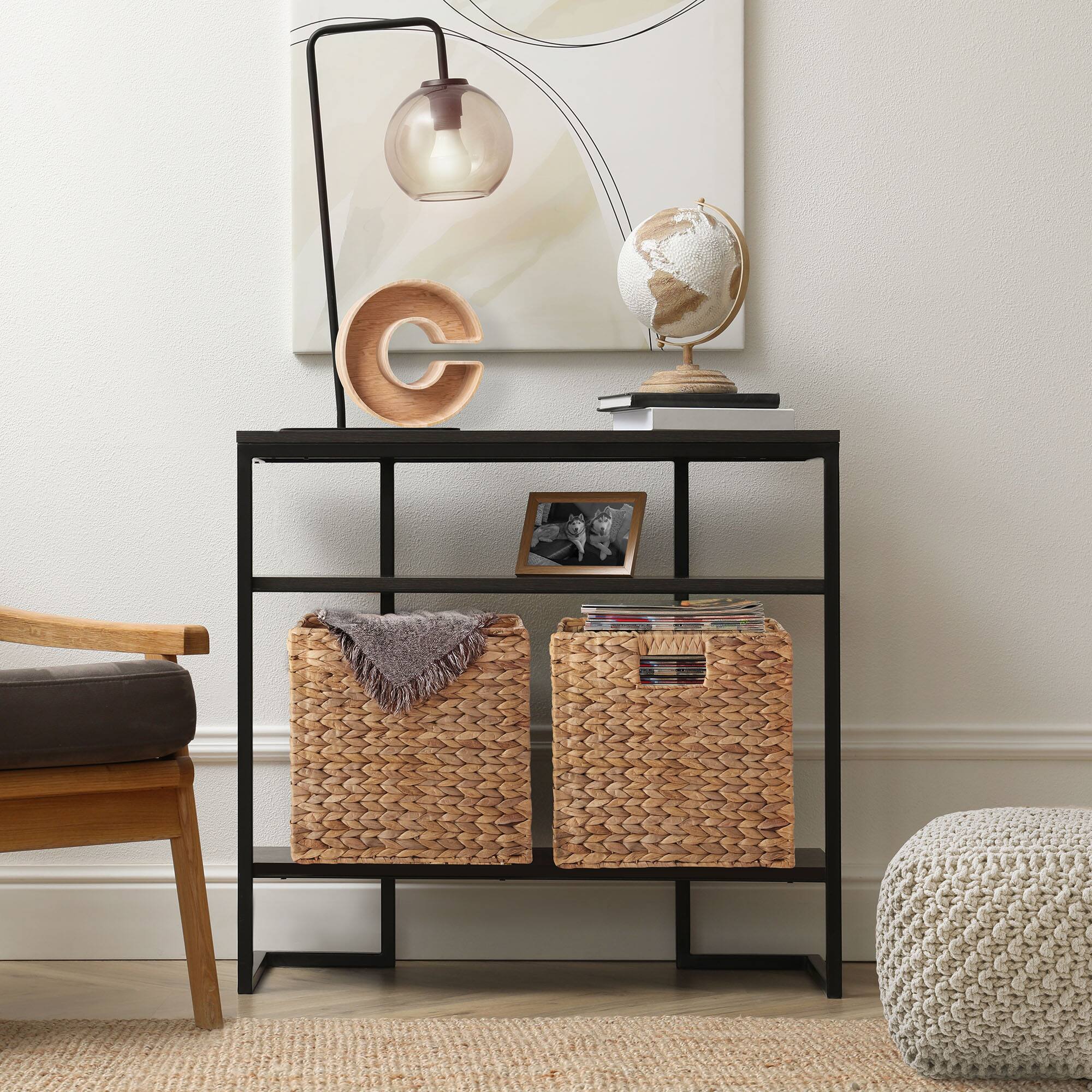 Alt View 1. Casafield - 13 x 13-in Water Hyacinth Storage Baskets - 2 Pack - Cinnamon.