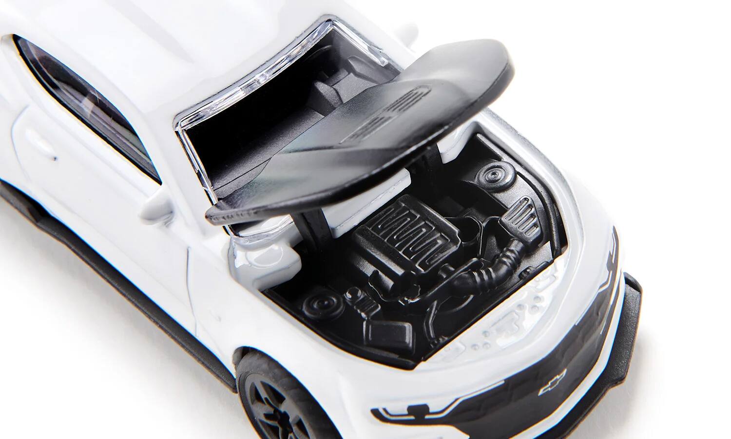 Back. SIKU - Chevrolet Camaro White with Black Hood Diecast Model Car by Siku - White with Black.