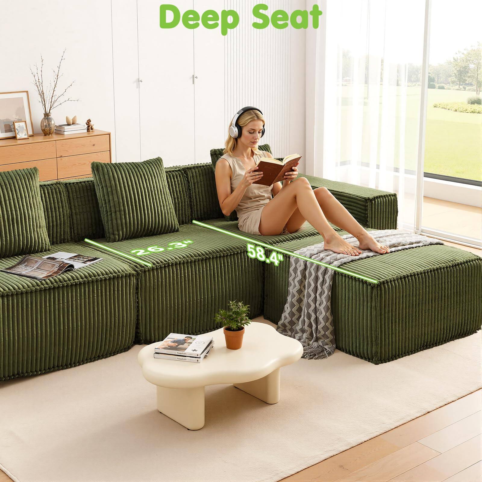 Deep Seat  
26.3"  
3  
58.4"