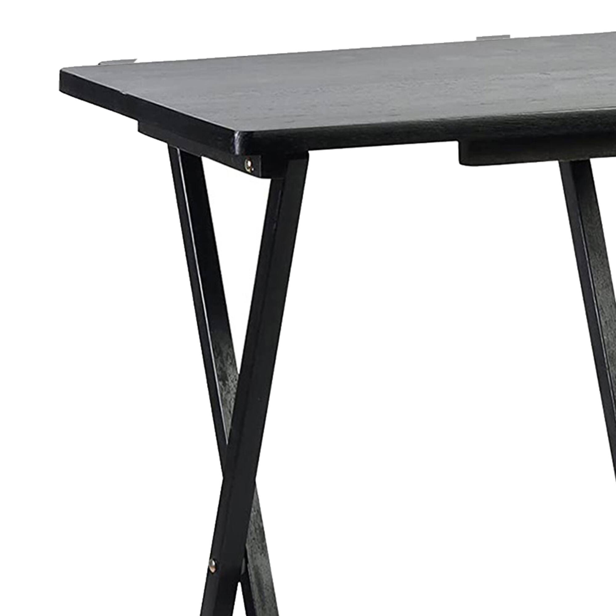 Alt View 4. PJ Wood - PJ Wood Folding Portable TV Snack Tray Table w/Compact Storage Rack, (Set of 7) - Black.