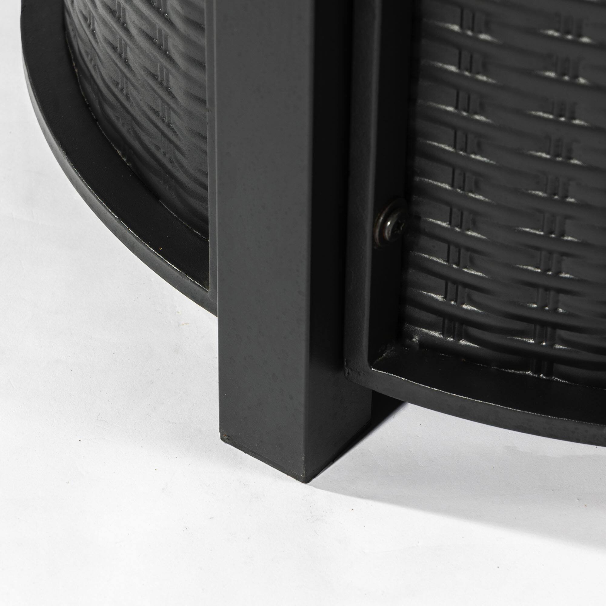 Angle. Aukfa - 30" Propane Gas Fire Pit Table - 50000 BTU Round Steel with Wood Grain Finish for Patio & Backyard.