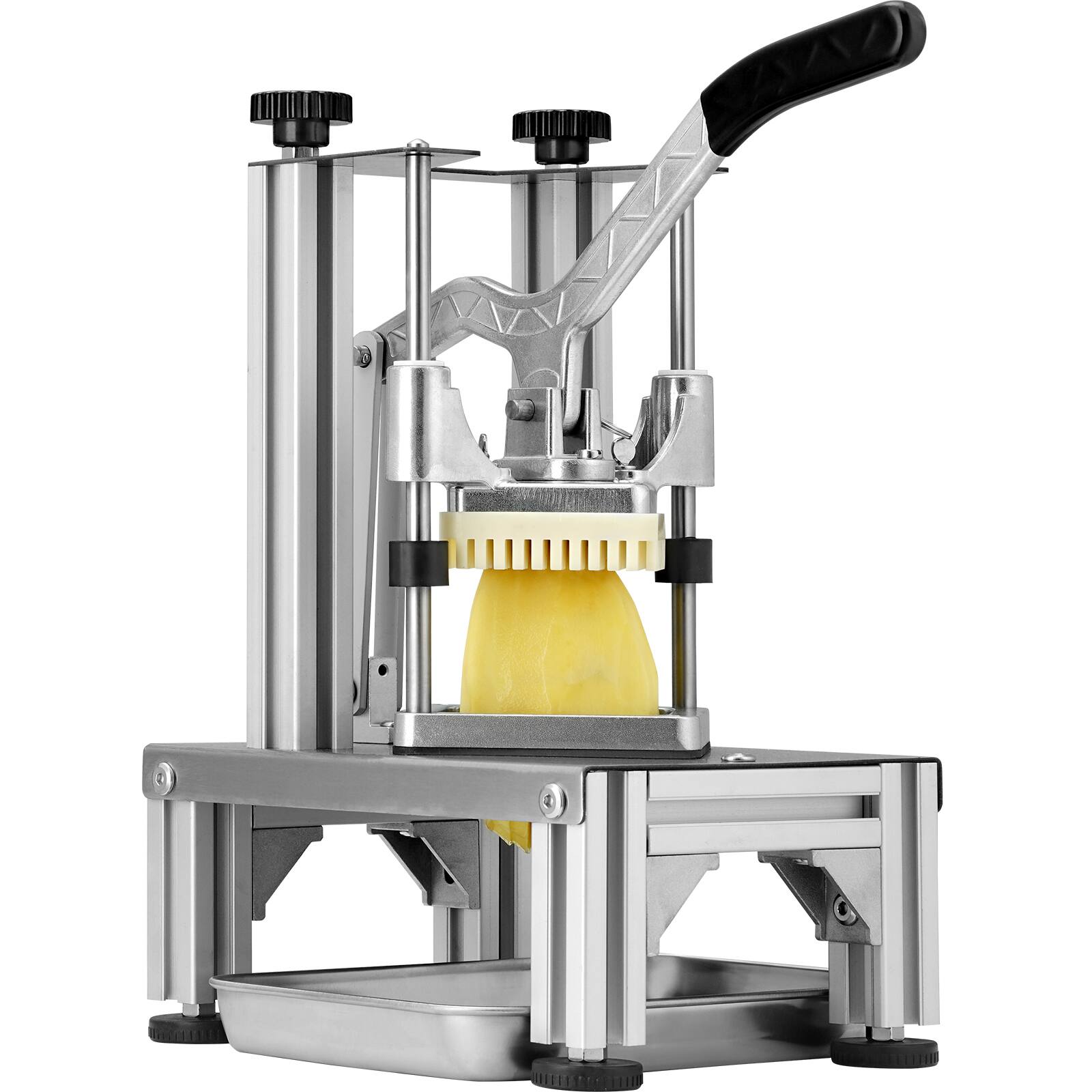 Alt View 5. VEVOR - Commercial French Fry Cutter with 4 Replacement Blades, 1/4″ & 3/8″ Blade Easy Dicer Chopper - Silver.