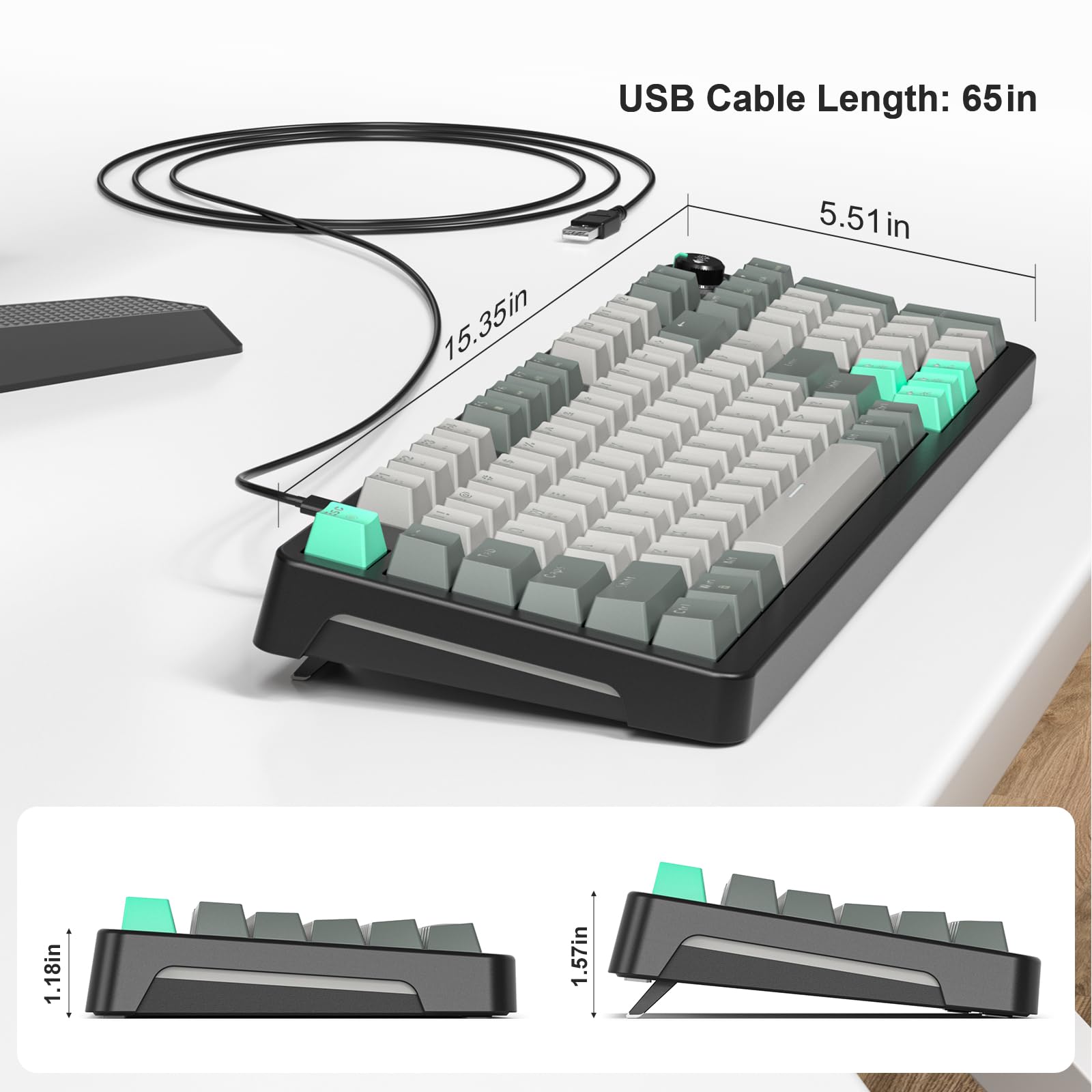 USB Cable Length: 65in

15.35in

5.51in

1.18in

1.57in