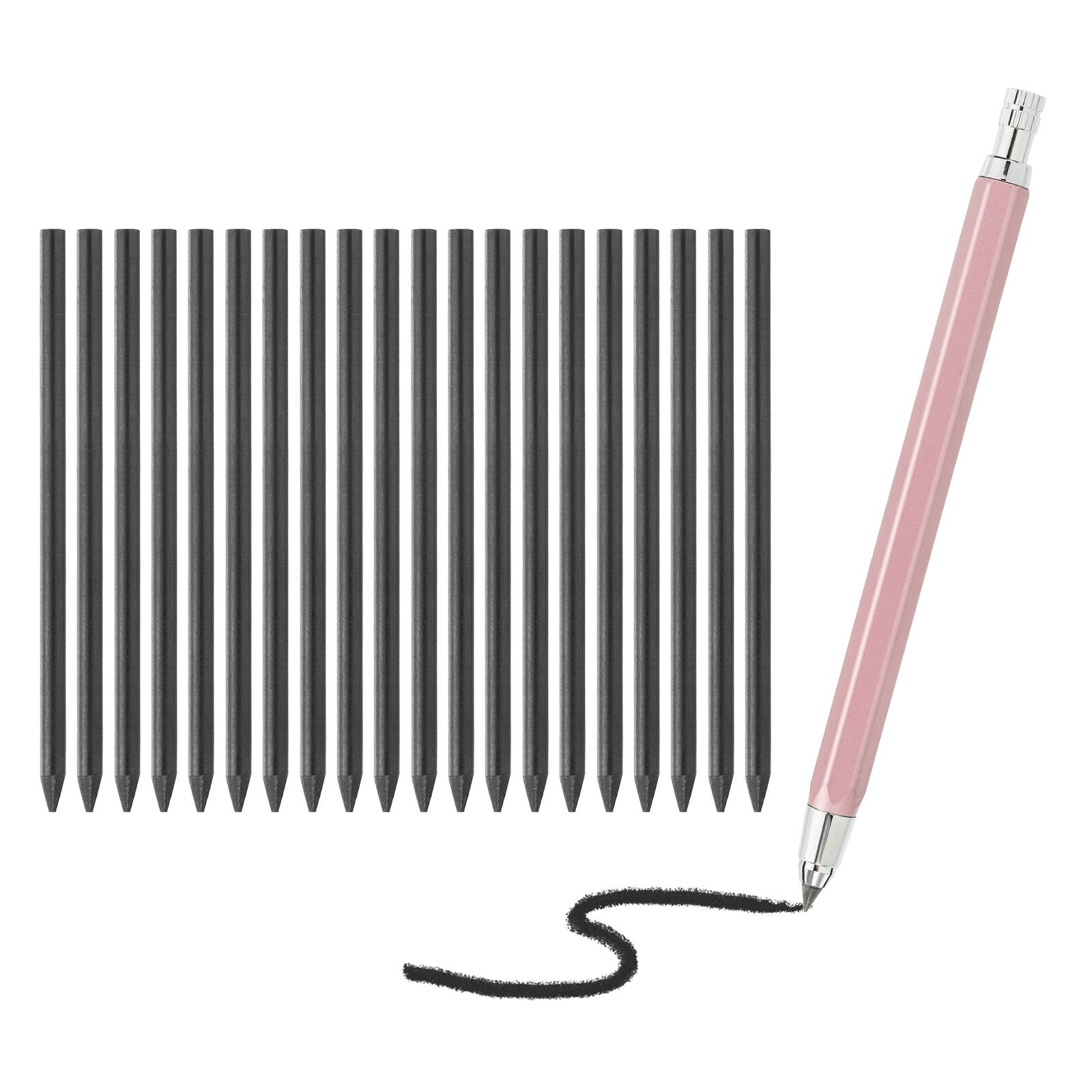 Front. Unique Bargains - Mech Pencil 4.0mm, Lead Holder Large w/ 20pcs 2B Lead for Drawing, Sketching, Woodworking - Pink.