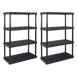 Gracious Living - 4 Shelf Knect A Shelf Ventilated Storage Unit, 2 Pack - Black