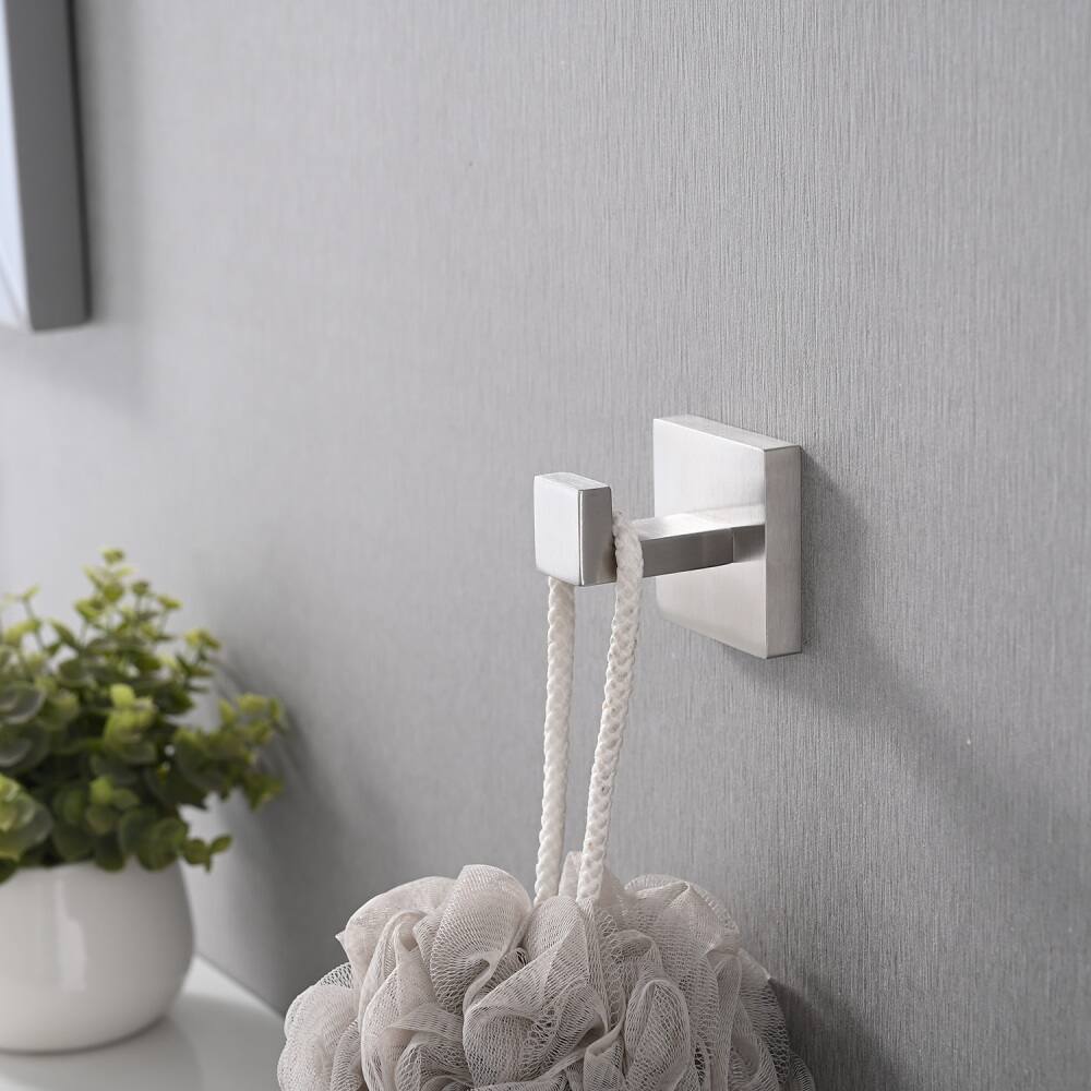 Left. JUJABU - 4- Piece Bathroom Hardware Set Brushed Nickel - Brushed Nickel.