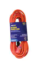 3504404 PROJEX OUTDOOR POWER CORD
CORDÓN TOMACORRIENTE ELÉCTRICO PARA USO EXTERIOR
25 ft. 7.62 m
For home or job site use - Para uso en casa o en obra
Water resistant - Resistente al agua
Durable, flexible cord - Calibre Buradores
Power indicator LED - LEB de Meets OSHA specifications
MEDIUM DUTY 14 GAUGE/125 AMP