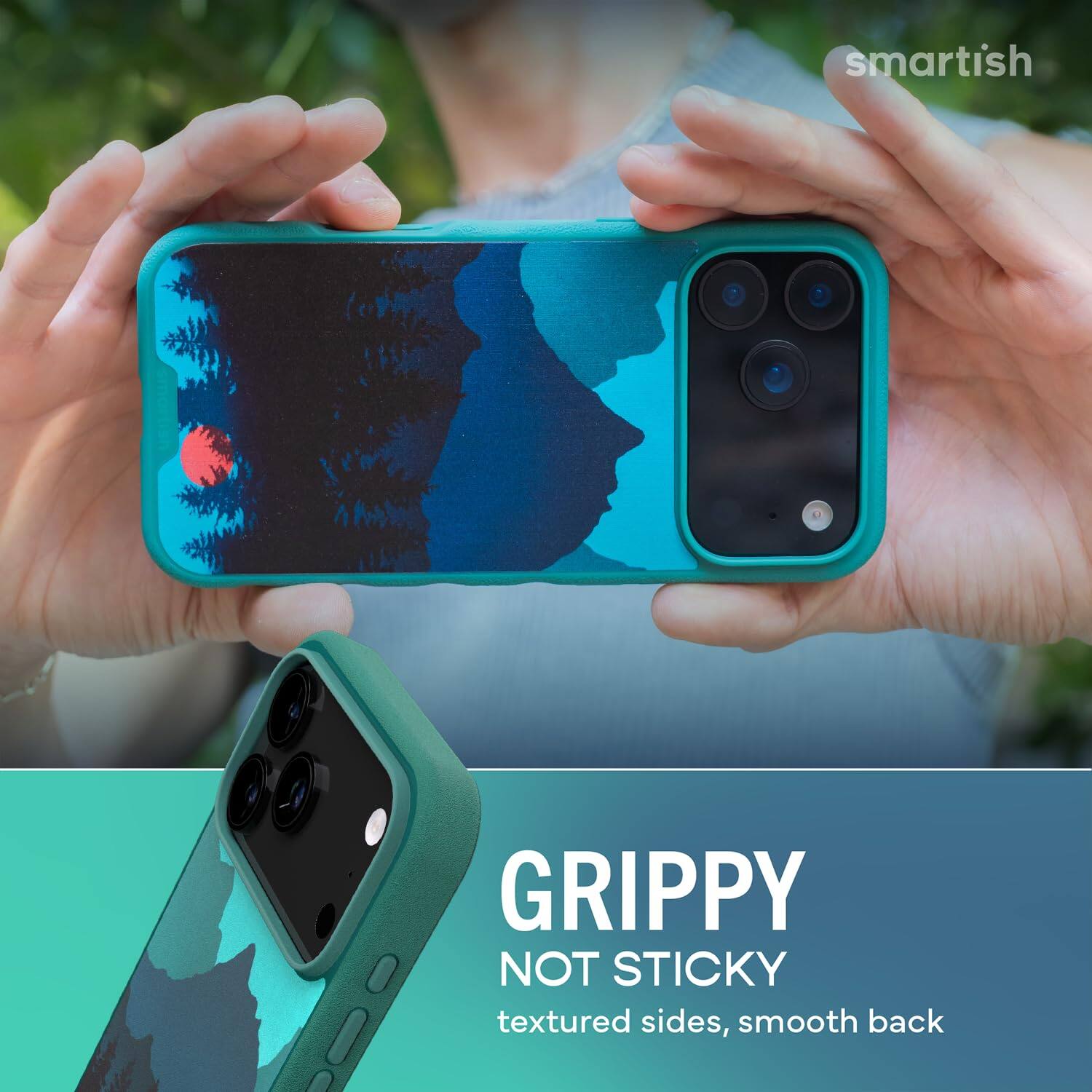 smartish

GRIPPY NOT STICKY
textured sides, smooth back