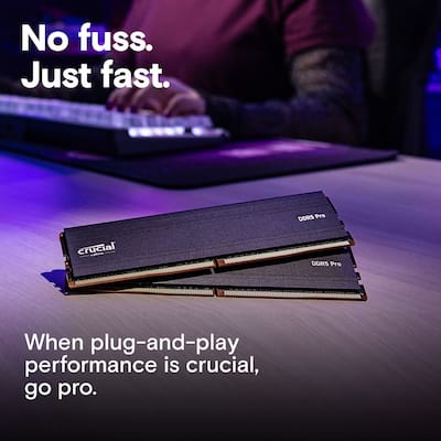 メモリー Crucial DDR5 Pro 128GB (2x64GB) Crucial 128GB Kit (2x64GB) DDR5 RAM 5600MHz (or 5200MHz or
