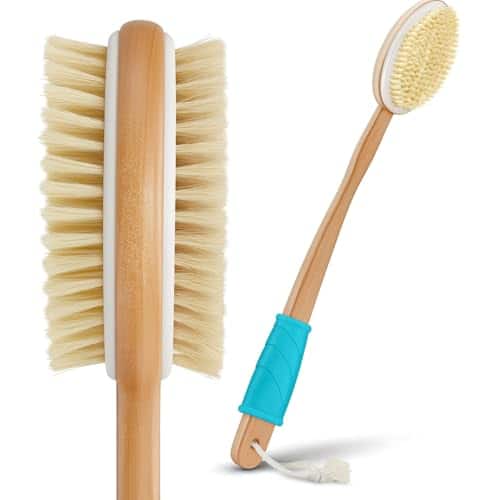 Vulpecula Spade - Back Scrubber for Shower – Long Handle Dry Brushing Body Brush with Soft & Stiff Bristles – Exfoliating Shower Loofah &