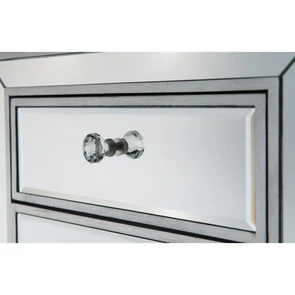 Alt View 2. Elegant Decor - End table 1 drawer 18in. W x 13in. D x 29in. H in antique silver paint - Antique Silver.