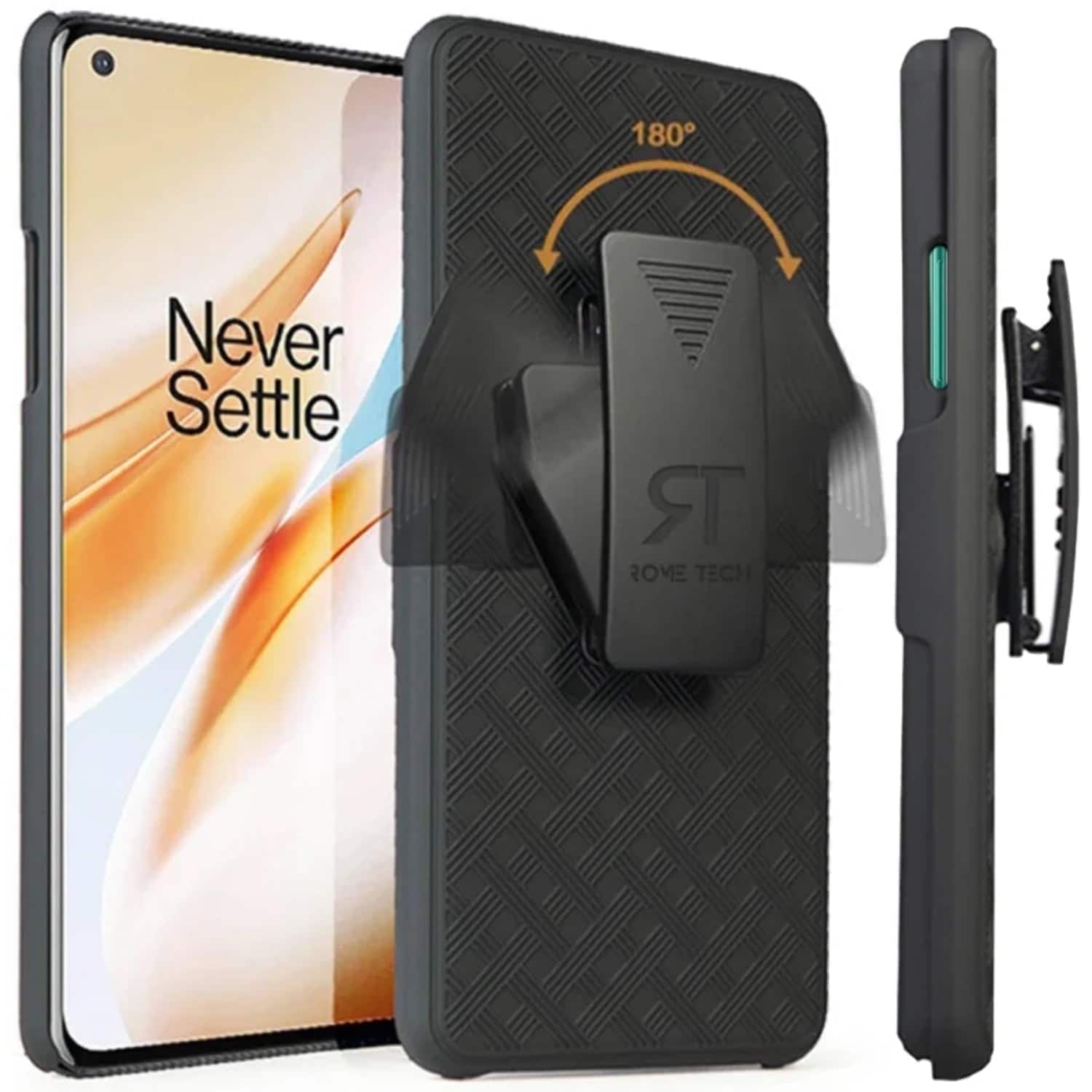 RomeTech - Shell Holster Combo Case for OnePlus 8 - Black