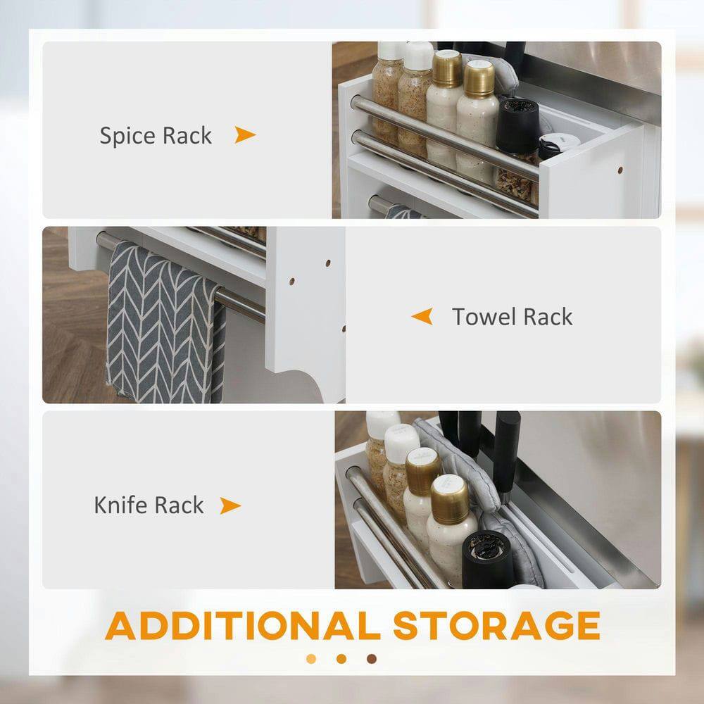 Spice Rack  
Towel Rack  
Knife Rack  

ADDITIONAL STORAGE