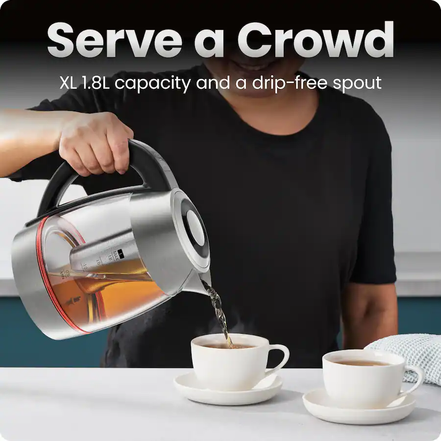 Chefman Lightning 1.8L Custom Temp Electric Kettle, 1750W with Tea ...