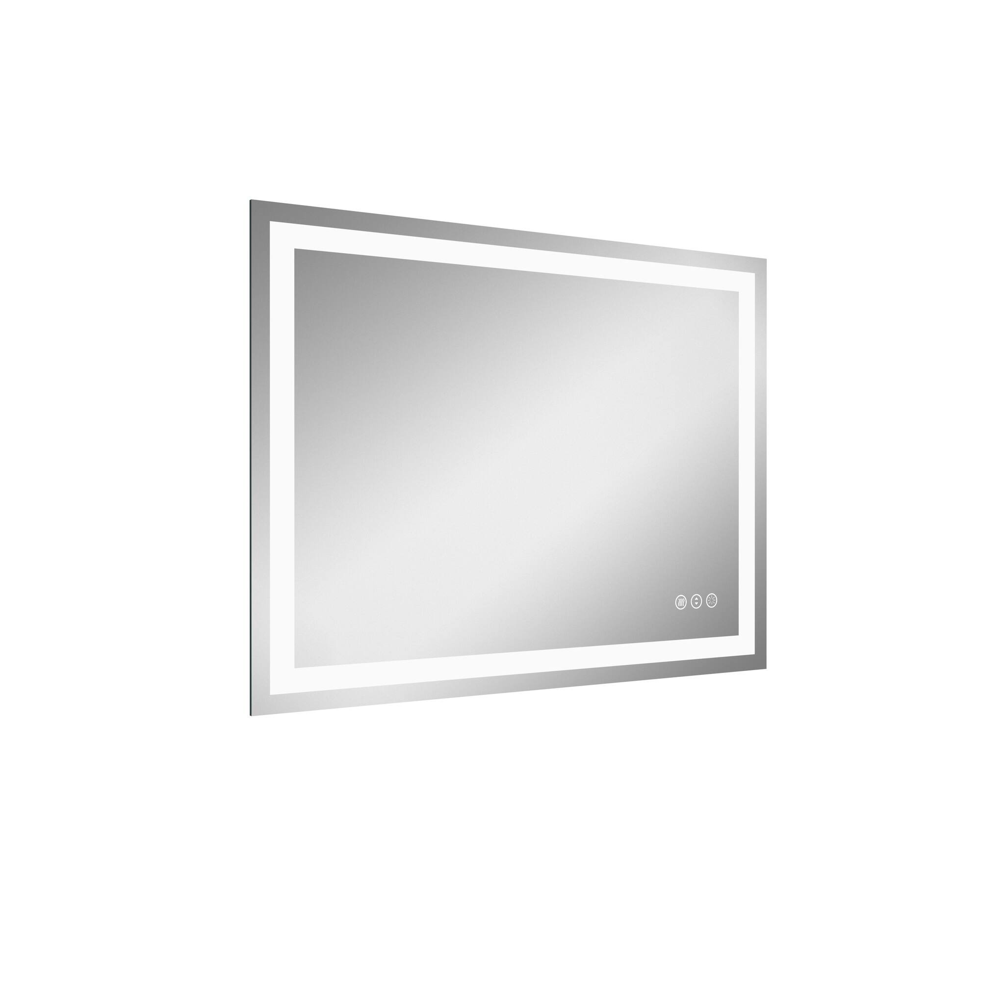 Alt View 1. Boyel Living - 36 in W x 48 in L Rectangular Frameless Wall Bathroom Vanity Mirror with Front and Backlit and Anti Fog.