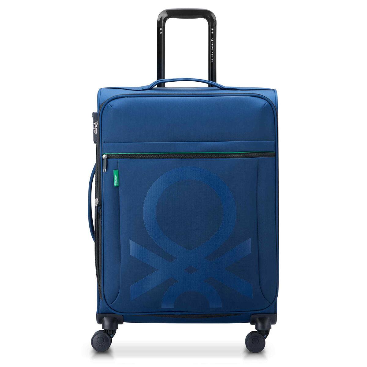 Front. Delsey - Benetton Color Block Medium Spinner Luggage - Navy.