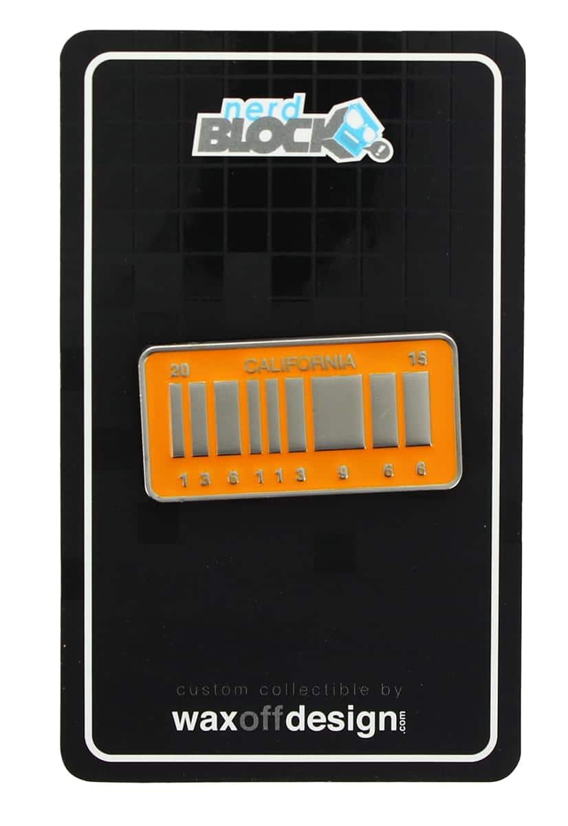 Nerd Block - Back to the Future License Plate Enamel Collector Pin - Orange