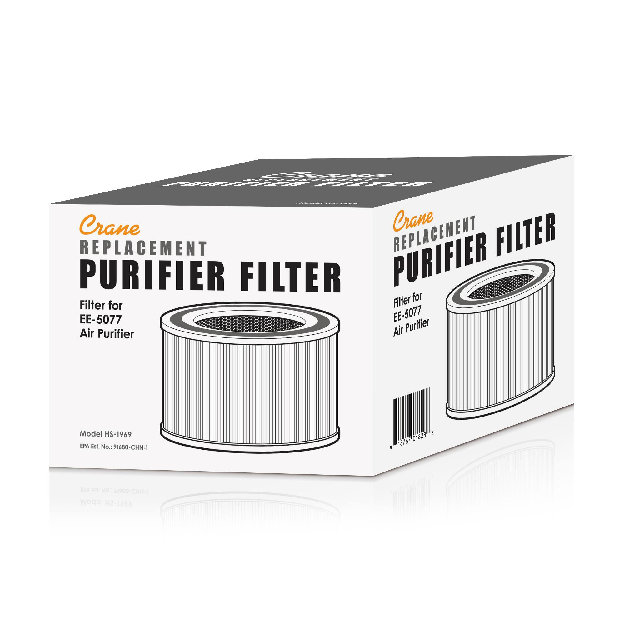 Crane Replacement Purifier Filter  
Filter for EE-5077 Air Purifier  
Model HS-1969  
EPA Est. No.: 91680-CHN-1