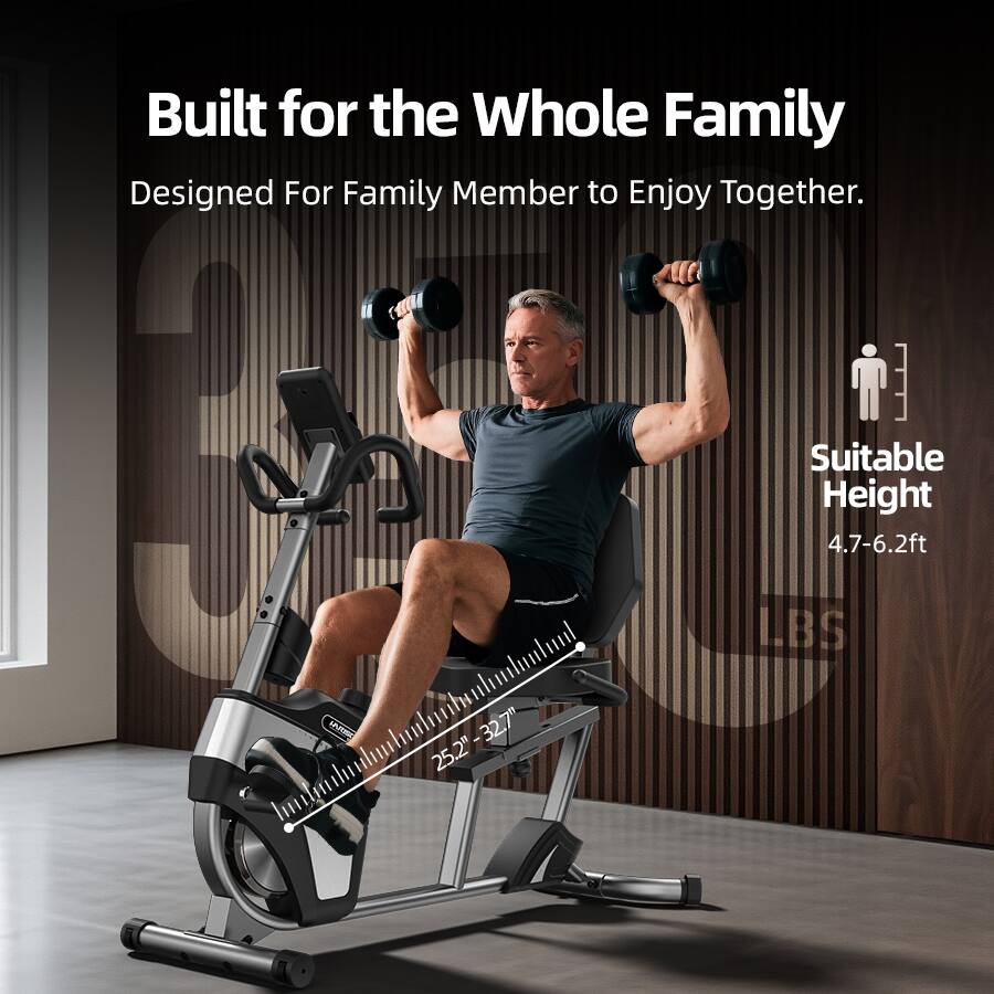 Built for the Whole Family  
Designed For Family Member to Enjoy Together.

Suitable Height  
4.7-6.2ft

25.2"-32.7"