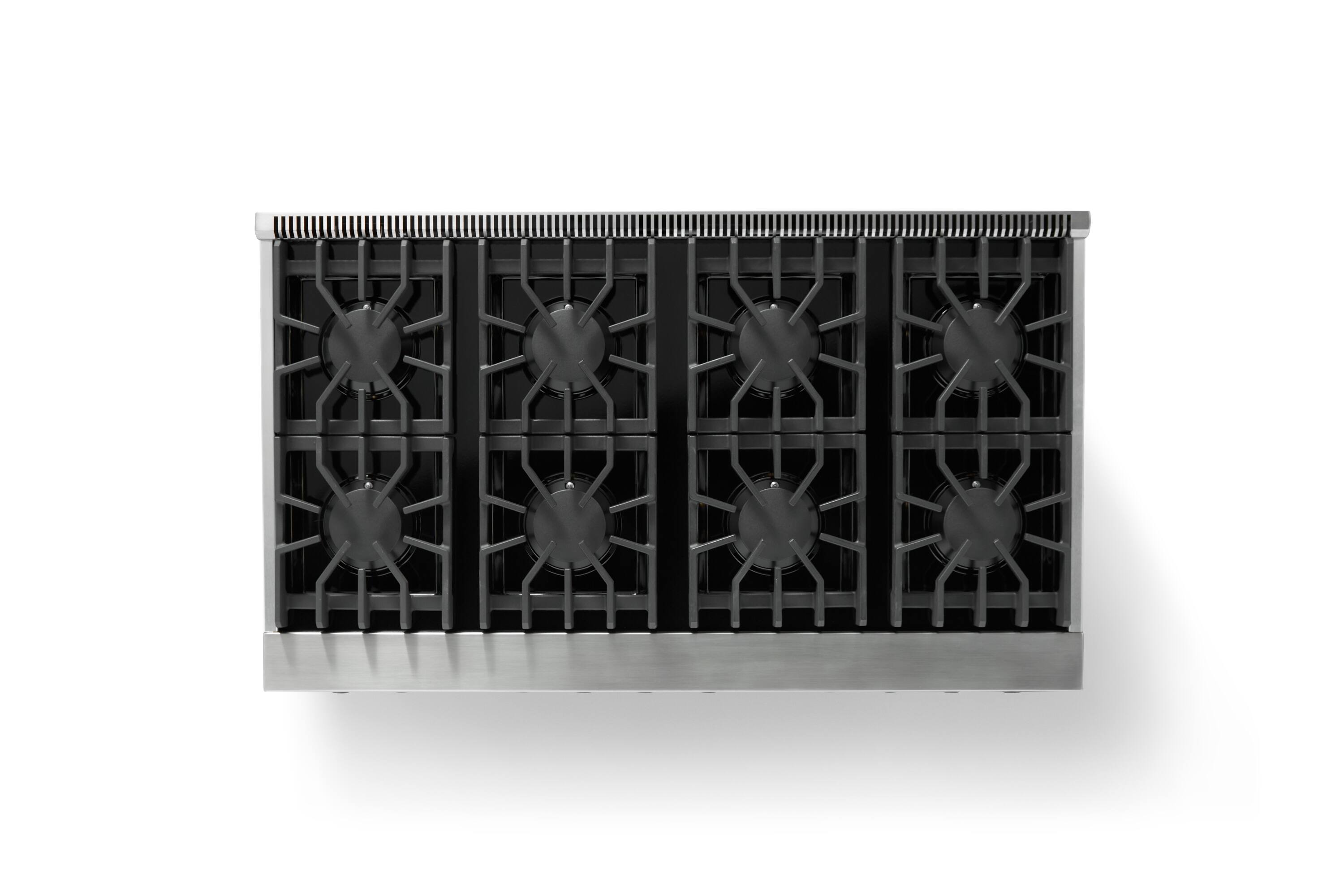 Alt View 4. Viking - 6.1 Cu. Ft. Professional 5 Series Freestanding Double Oven Liquid Propane Gas Convection 8 Burner Range - Stainless steel.