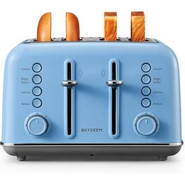 Buydeem - DT640 4-Slice Toaster with Extra Wide Slots and 7 Shade Settings - Blue