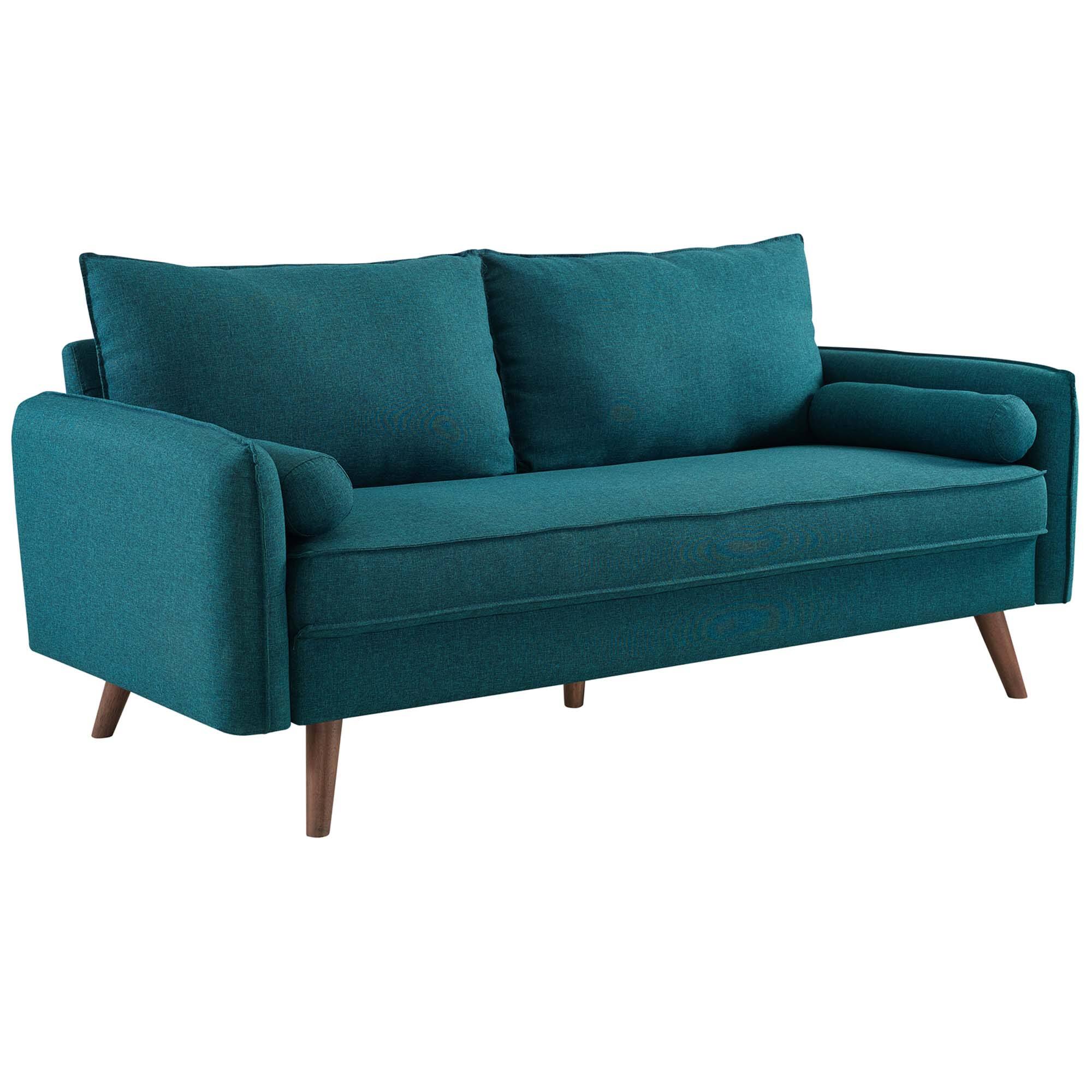 Angle. Modway - Revive Upholstered Fabric Sofa and Loveseat Set by Modway - Blue.