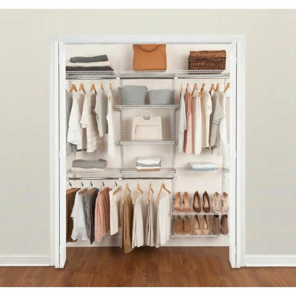 Alt View 10. RubberMaid - Rubbermaid FastTrack 6 to 10 Ft Wide White Wire Closet Configuration Storage Kit - White.