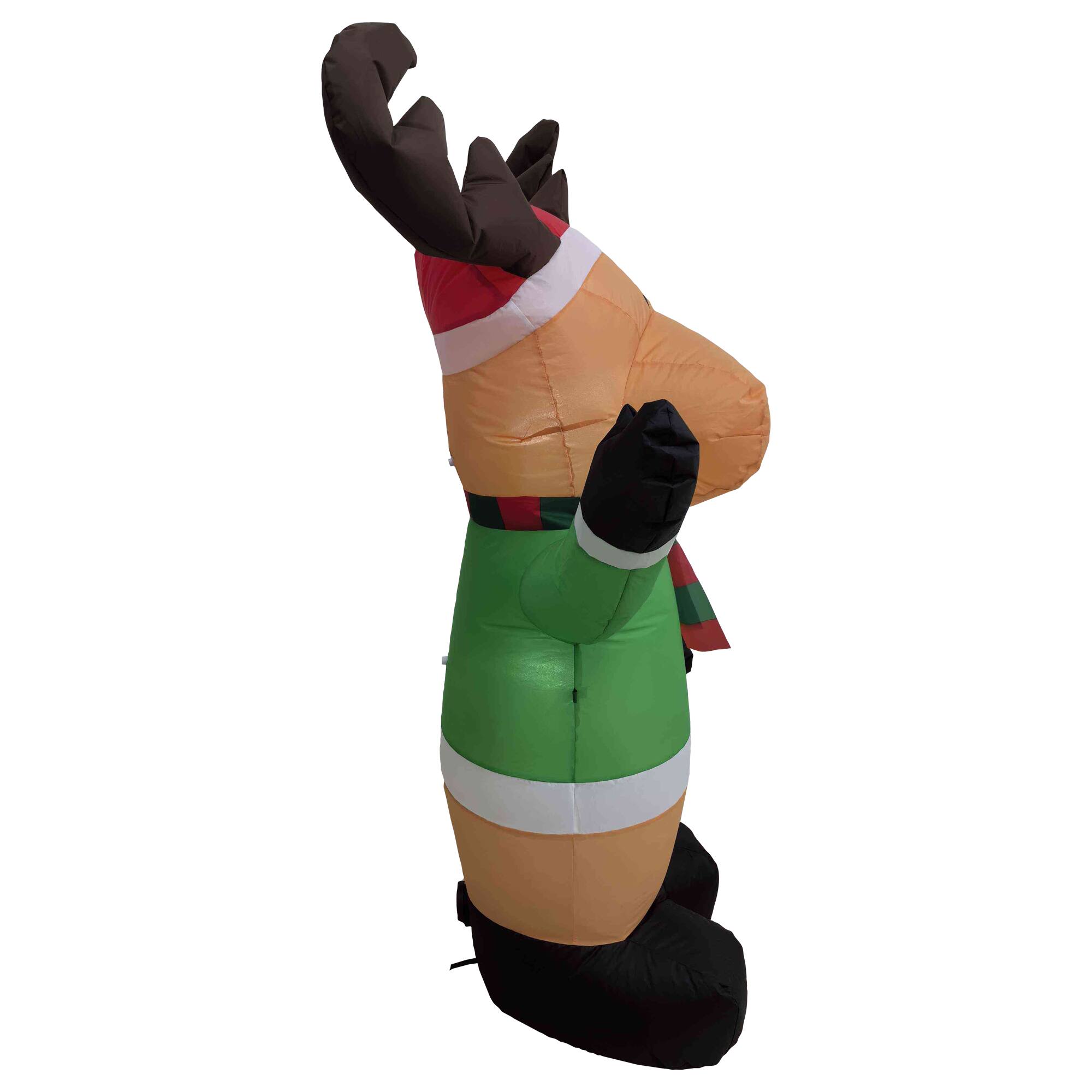 Alt View 4. Northlight - Lighted Inflatable Moose Outdoor Christmas Decoration - 4.25' - Brown.