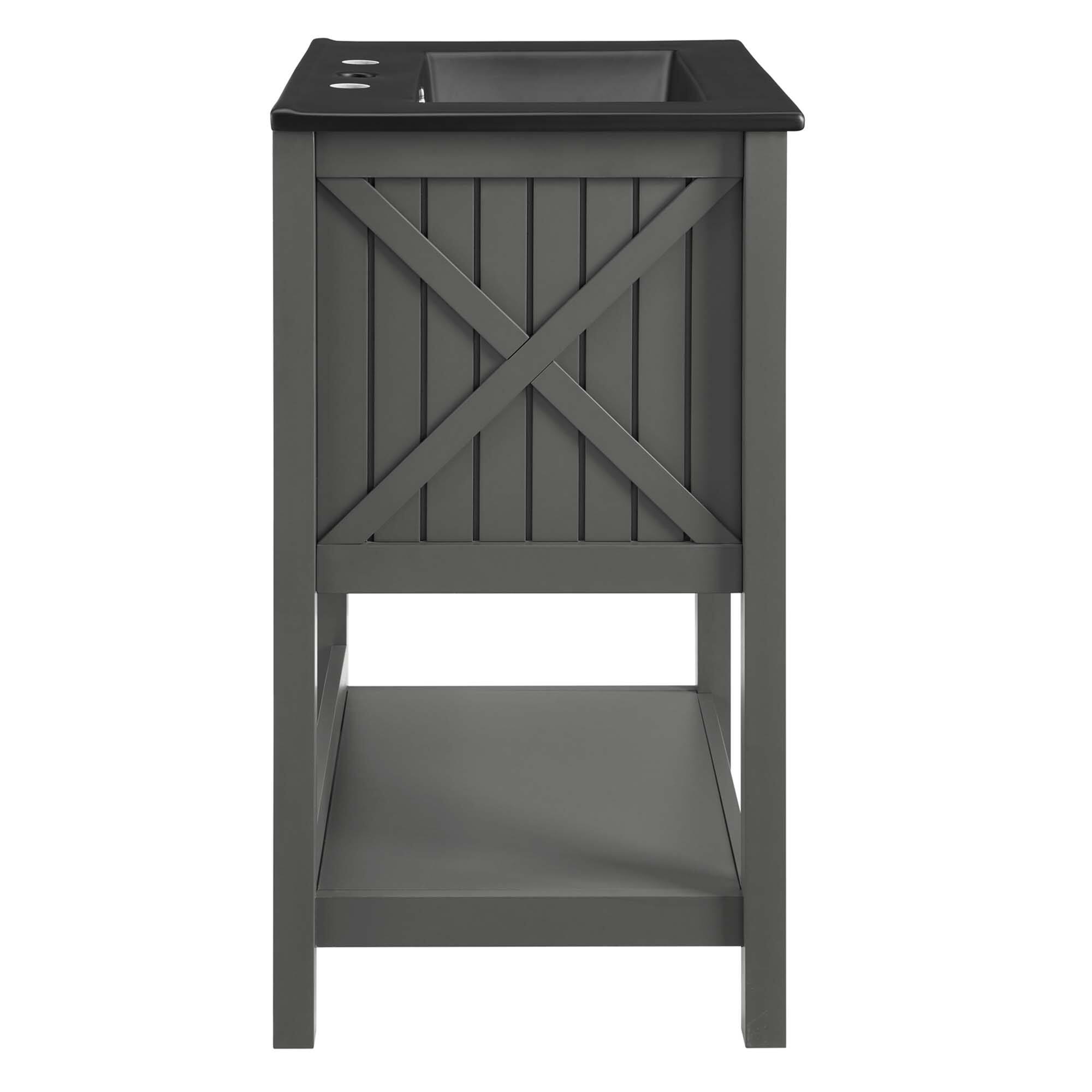 Modway Steam Bathroom Vanity Basin Included Gray Black - Best Buy