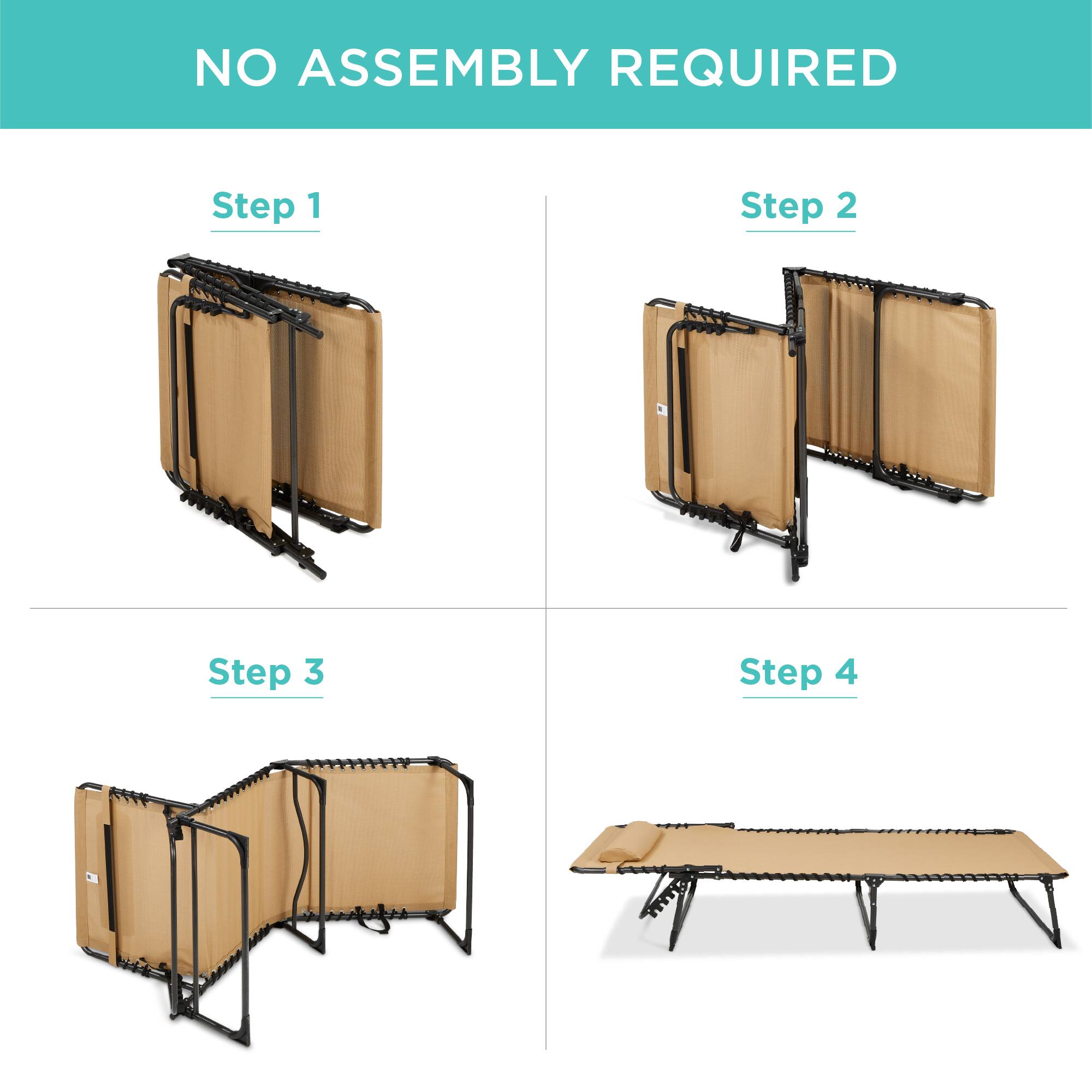 NO ASSEMBLY REQUIRED

Step 1

Step 2

Step 3

Step 4