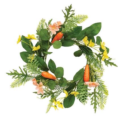 Front. BreeBe - Spring Carrot Garden Wreath 15" - Multi.