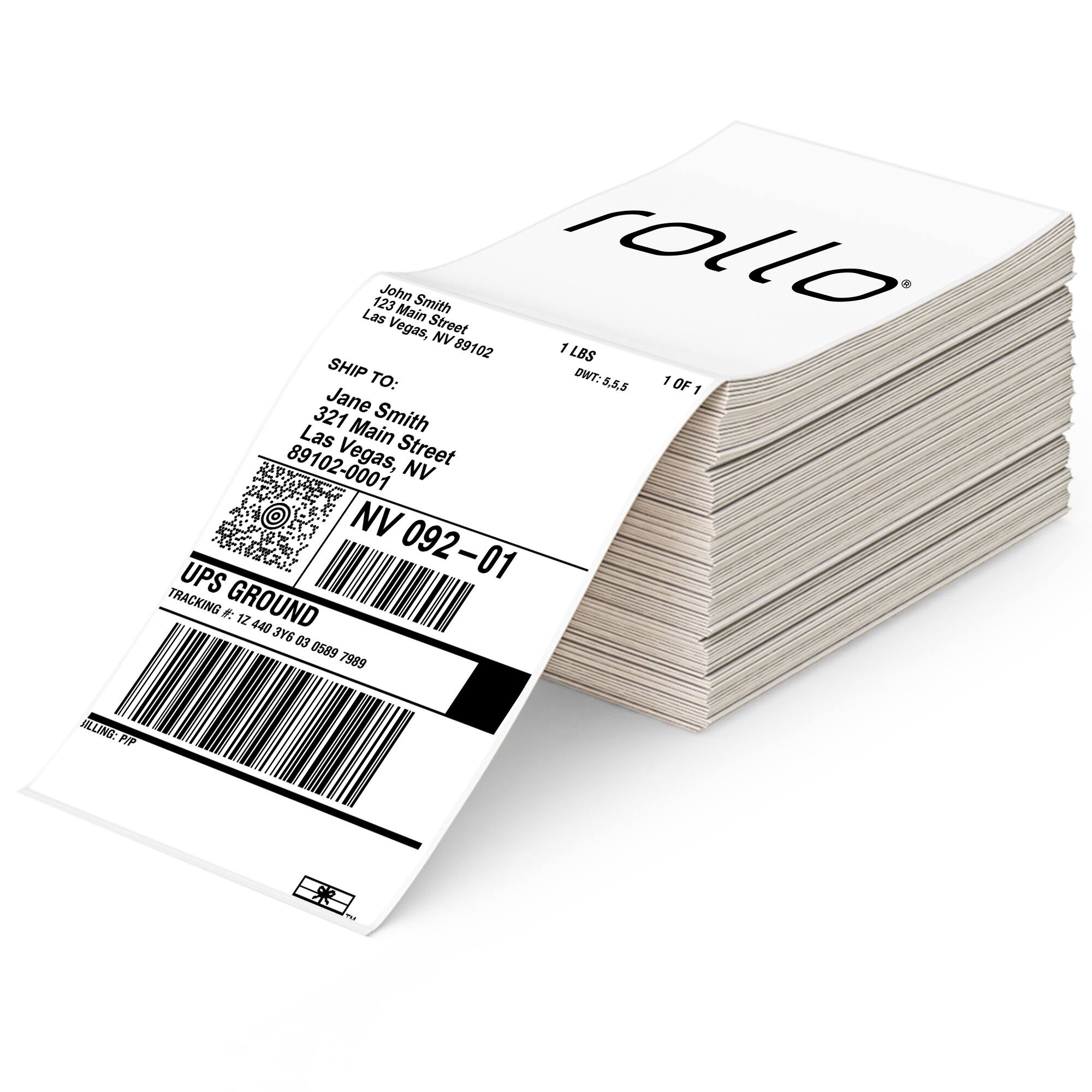 ROLLO - Direct Thermal 4x6 Shipping Labels (500 Pack) - Perforated with Strong Adhesive