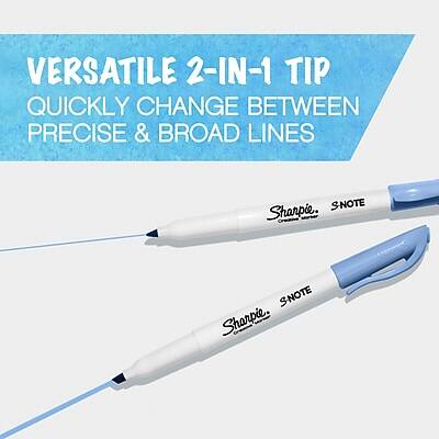 VERSATILE 2-IN-1 TIP  
QUICKLY CHANGE BETWEEN PRECISE & BROAD LINES  

Sharpie SNOTE