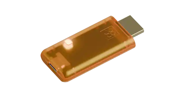 Front. Genki - ShadowCast 3 - Tiny 4K60 Capture Card with Modular HDMI Passthrough for the Nintendo Switch 2 - Orange.