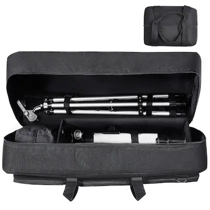 Front. VEVOR - Telescope Case, 30”, Telescope Storage Bag with Fixed Buckles, Multi-Pocket & Detachable Divider - Black.