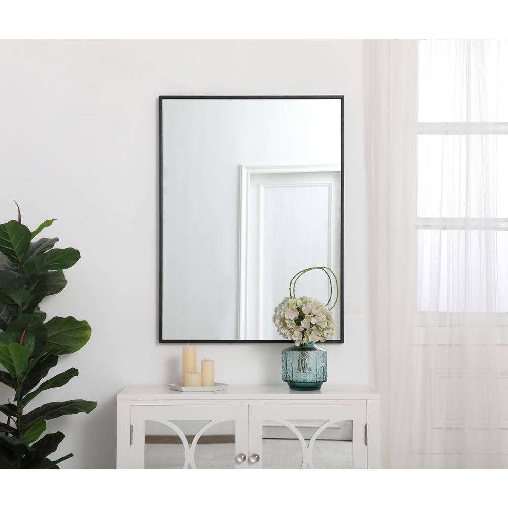 Alt View 4. Elegant Decor - Metal frame rectangle mirror 27 inch in Black - Black.