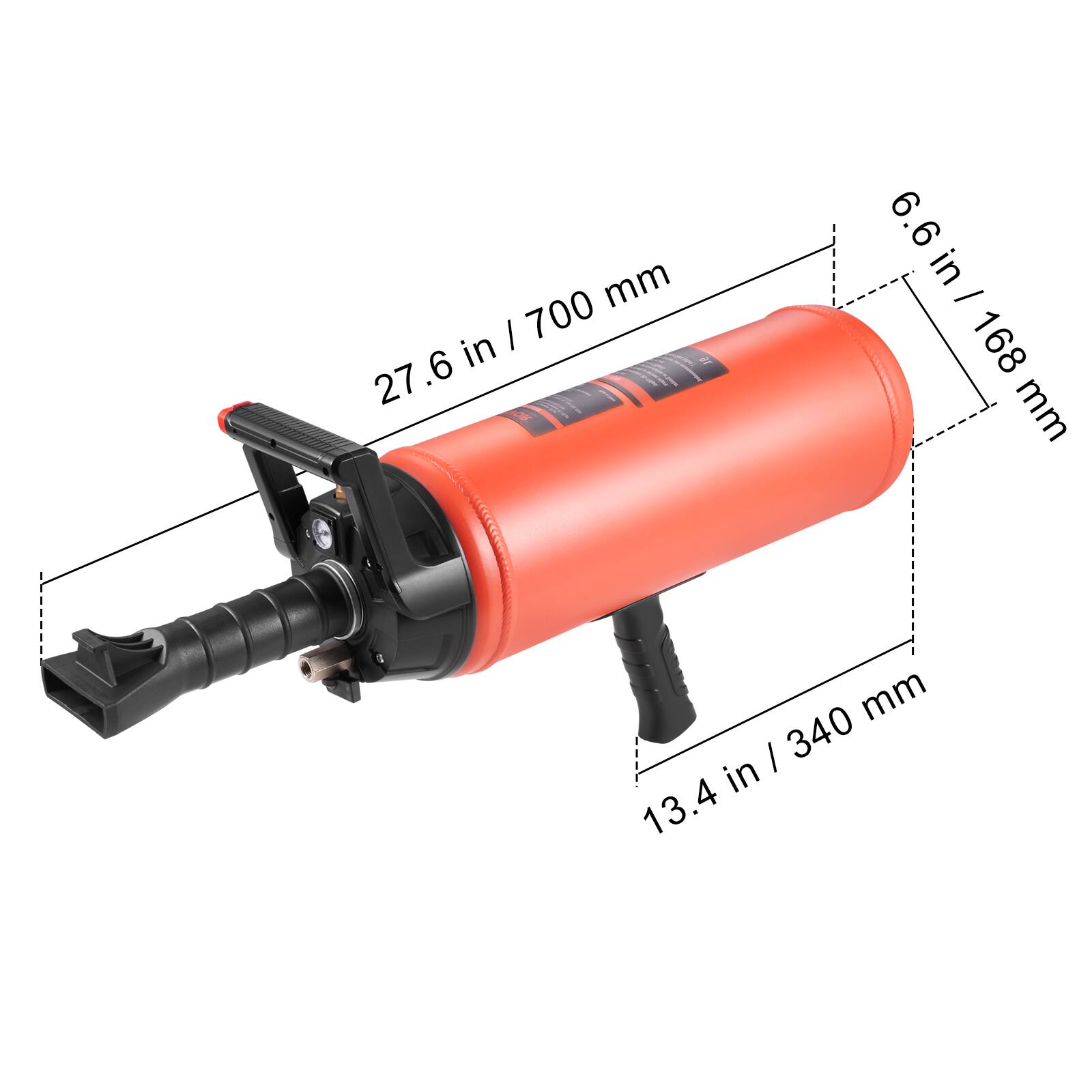 700 mm in 27.6 in  
6.6 in / 168 mm  
13.4 in / 340 mm
