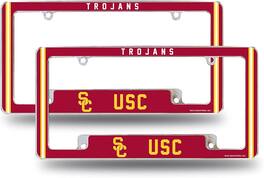 Rico Industries - Southern California USC NCAA Trojans (Set of 2) Chrome Metal License Plate Frames with Bold Full Frame Design - Multi