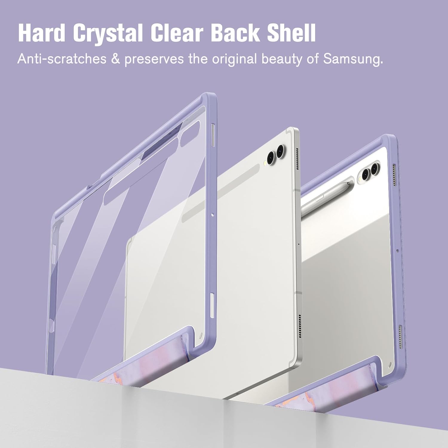 Hard Crystal Clear Back Shell  
Anti-scratches & preserves the original beauty of Samsung.