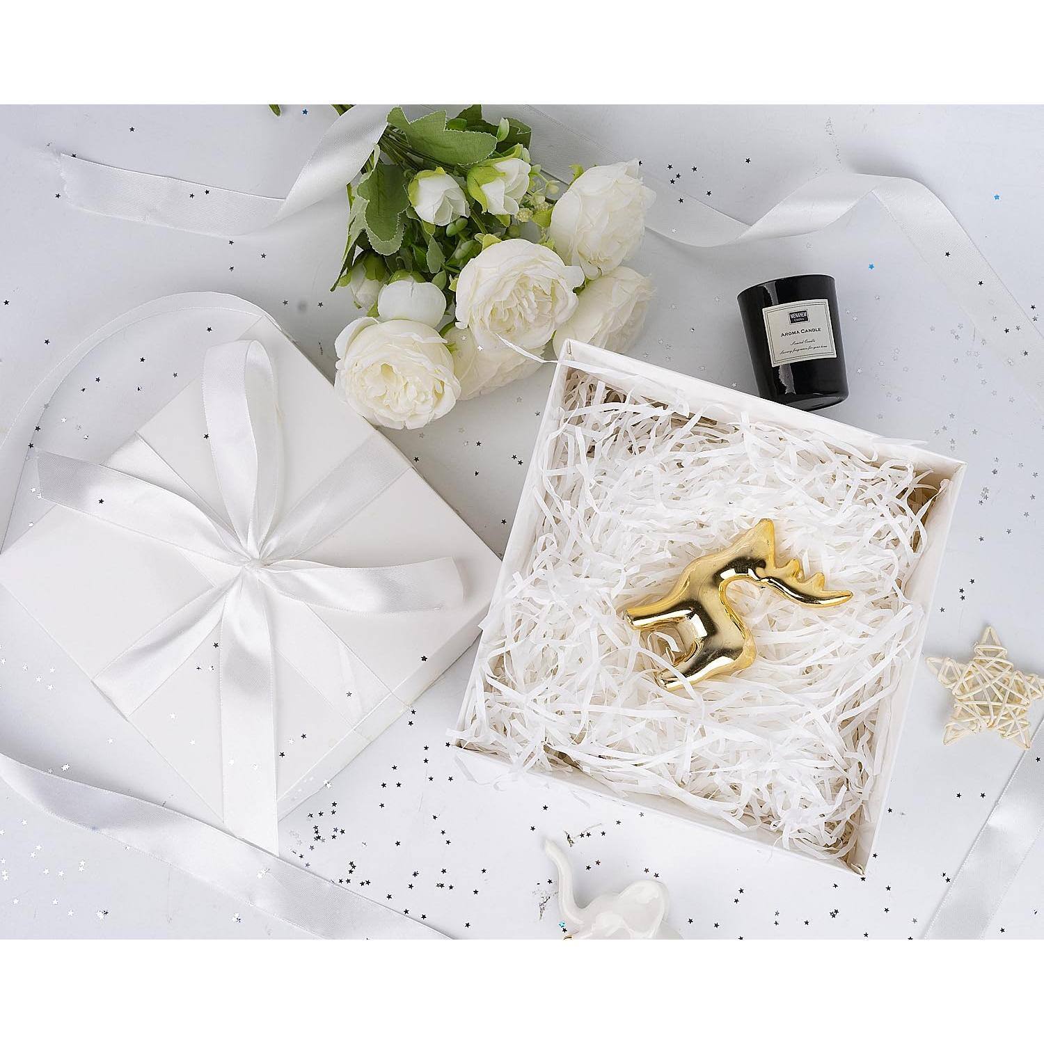 Alt View 5. Paradigms Interiors - White Gift Boxes With Lids Ribbons And Tissue Papers Square - 7 1 Inch Birthday Wedding Presents Wrapping M... - 5PCS Red.