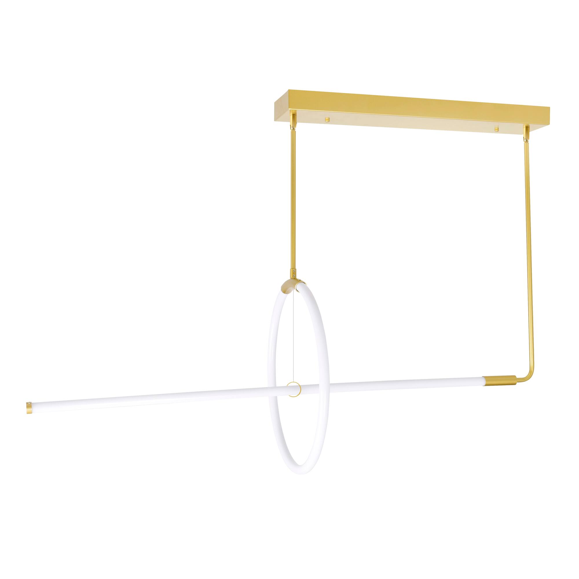 Alt View 2. CWI Lighting - Hoops 2 Light LED Chandelier With Satin Gold Finish - Satin Gold.