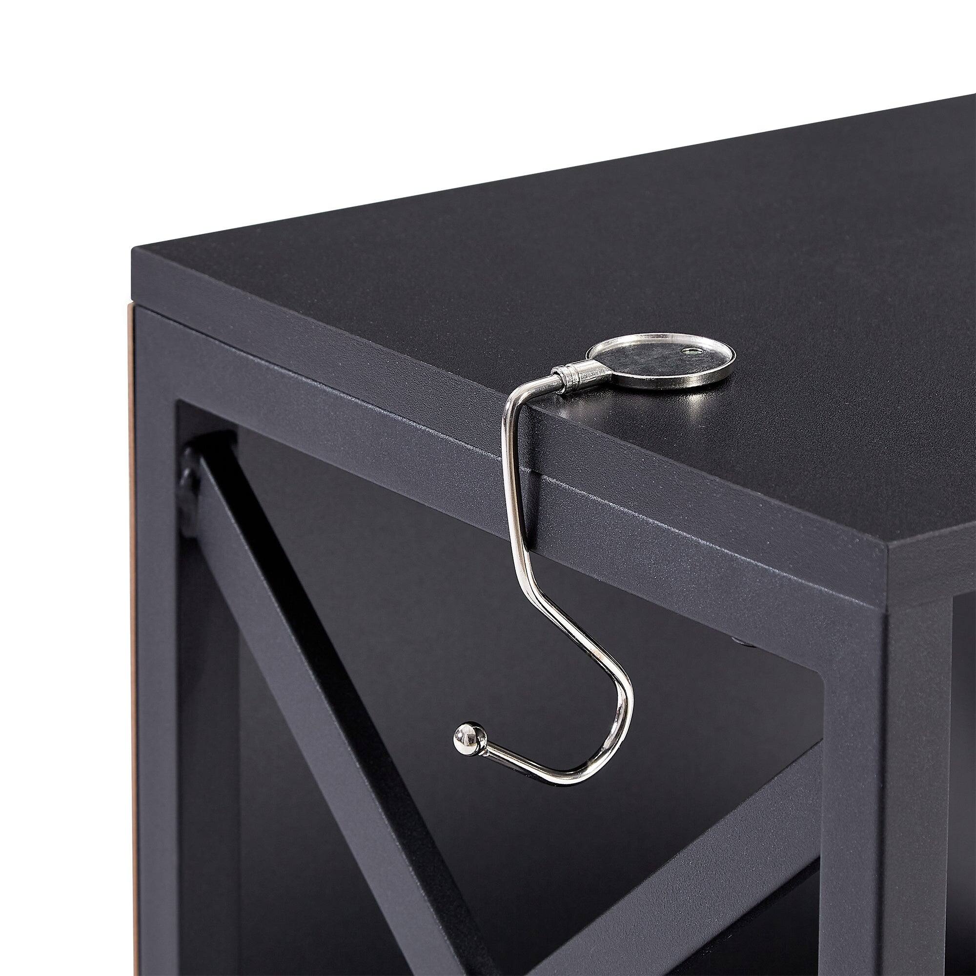 Alt View 6. Vecelo - Folding Card Table– Portable HDPE Folding Table with Metal Frame for Indoor & Outdoor Use - Black.