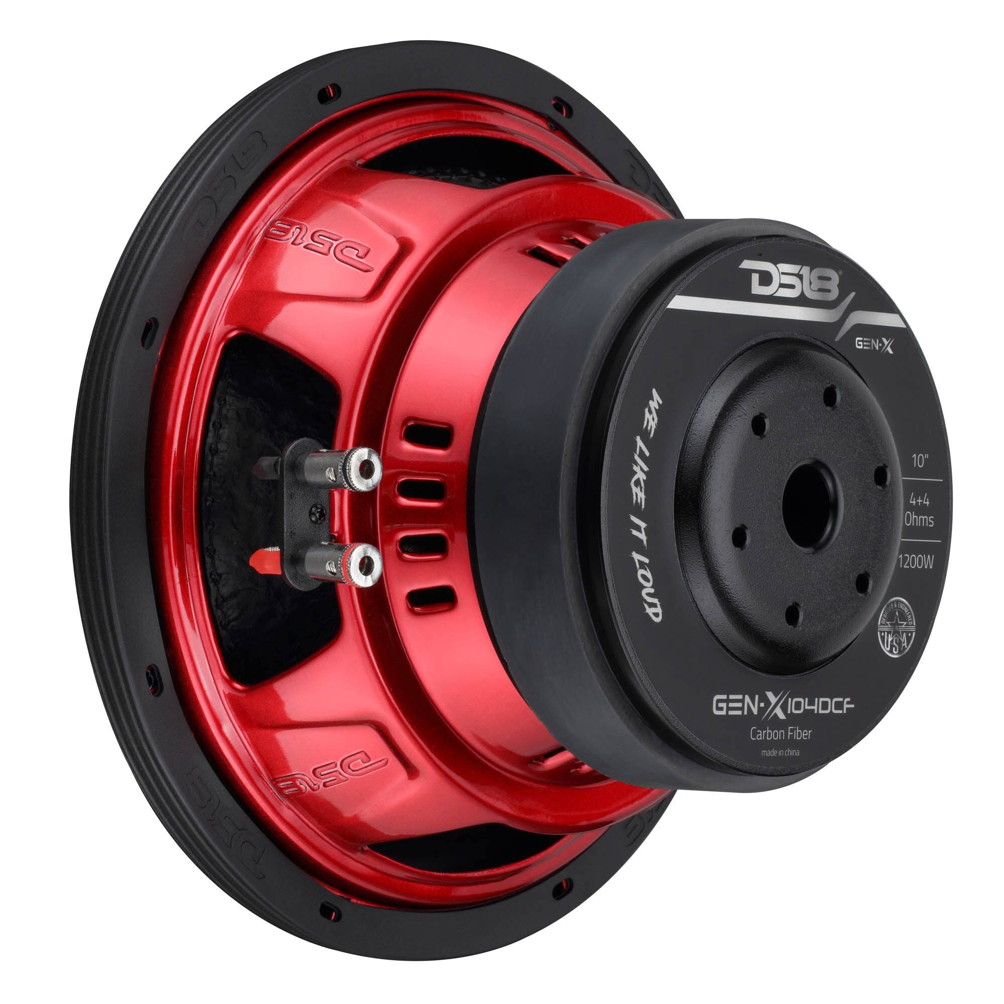 D38 DRJE asc PETE  
D518 GEN WE 10" LIKE IT Ohms 4+4 1200W LOUD USA GEN-X104DCF Carbon Fiber made china